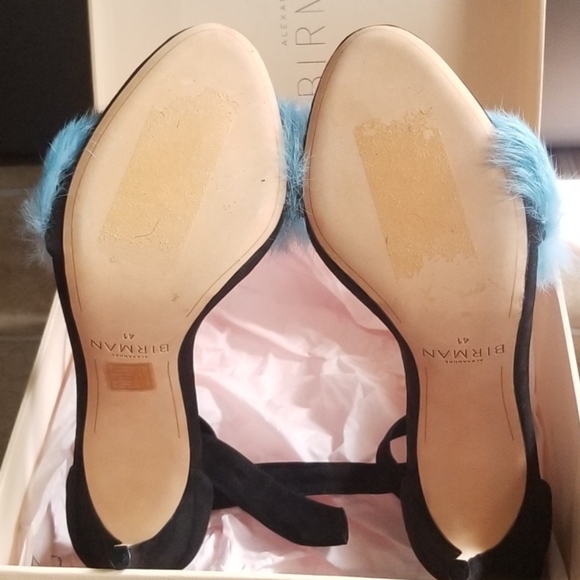 Alexandre Birman Clarita rabbit fur blue sandals - Picture 9 of 15